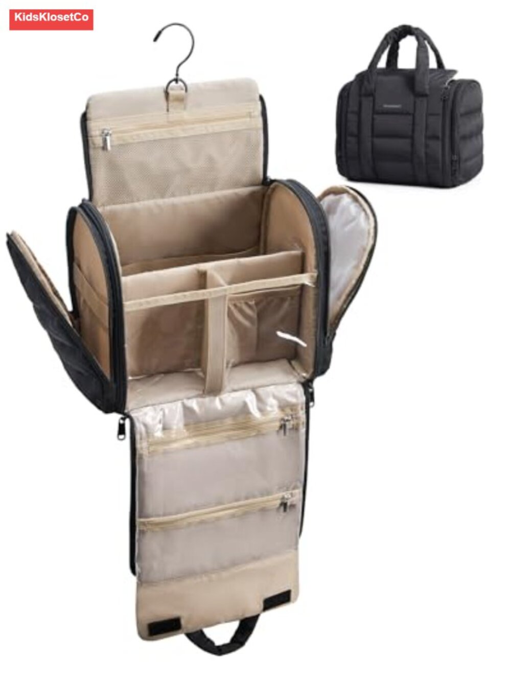 BAGSMART Medium Hanging Toiletry Bag with Detachable Dividers, Water-Resistant